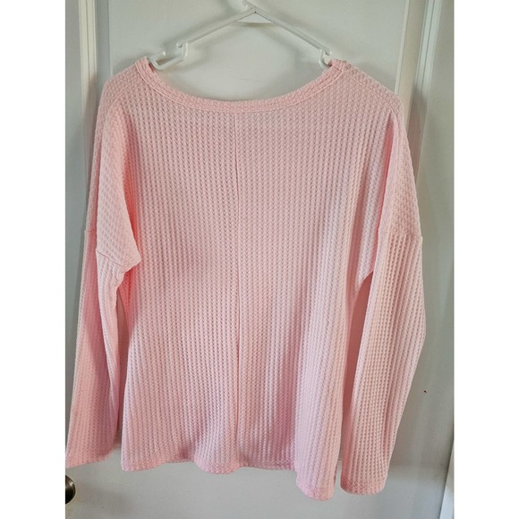 Vintage America Women's Thermal Knit Top - Pink - Picture 2 of 3